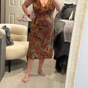 Paisley Print Sleeveless Dress